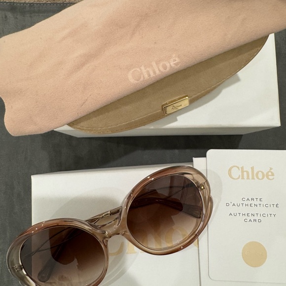 Accessories - Chloé Pink Round Sunglasses -